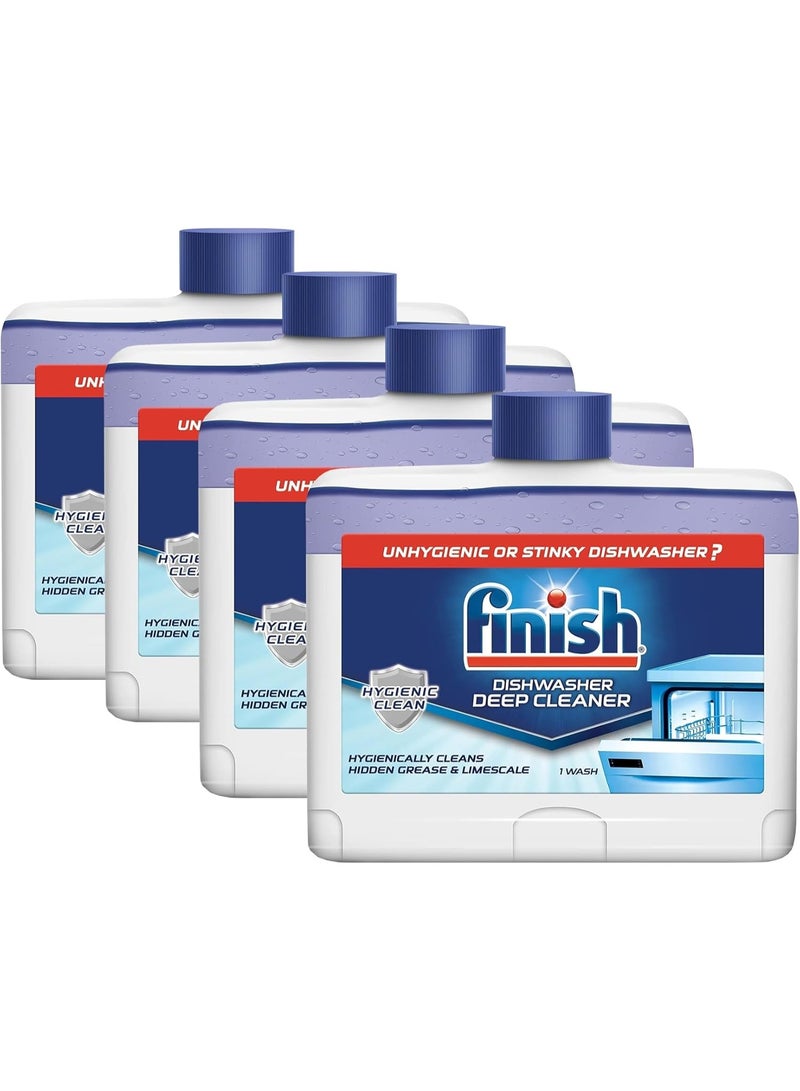 Finish Dishwasher Hygienic Machine Cleaner, Hygienically Cleans Hidden Grease & Limescale 250ml Pack Of 4 - Image 1